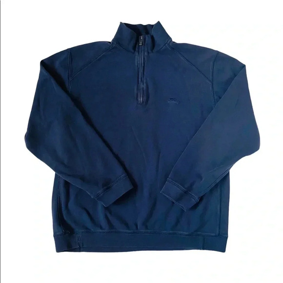 Tommy Bahama Tobago Bay Half-Zip Navy Blue Sweatshirt Men’s Size Medium - Picture 1 of 3